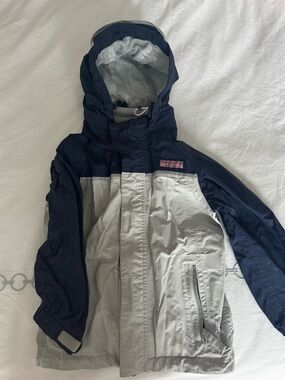 Vineyard Vines Kids Navy and Light Gray Hooded Rain Jacket